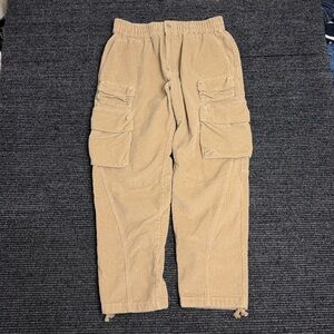 Kith Pants Men Large Tan Corduroy Chauncey Cargo Baggy Drawstrings